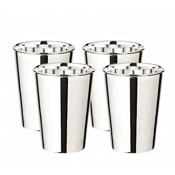 Lot de 4 mugs Mido, H 10 cm, argenté élégant, anti-ternissement EDZARD-SHOP.com