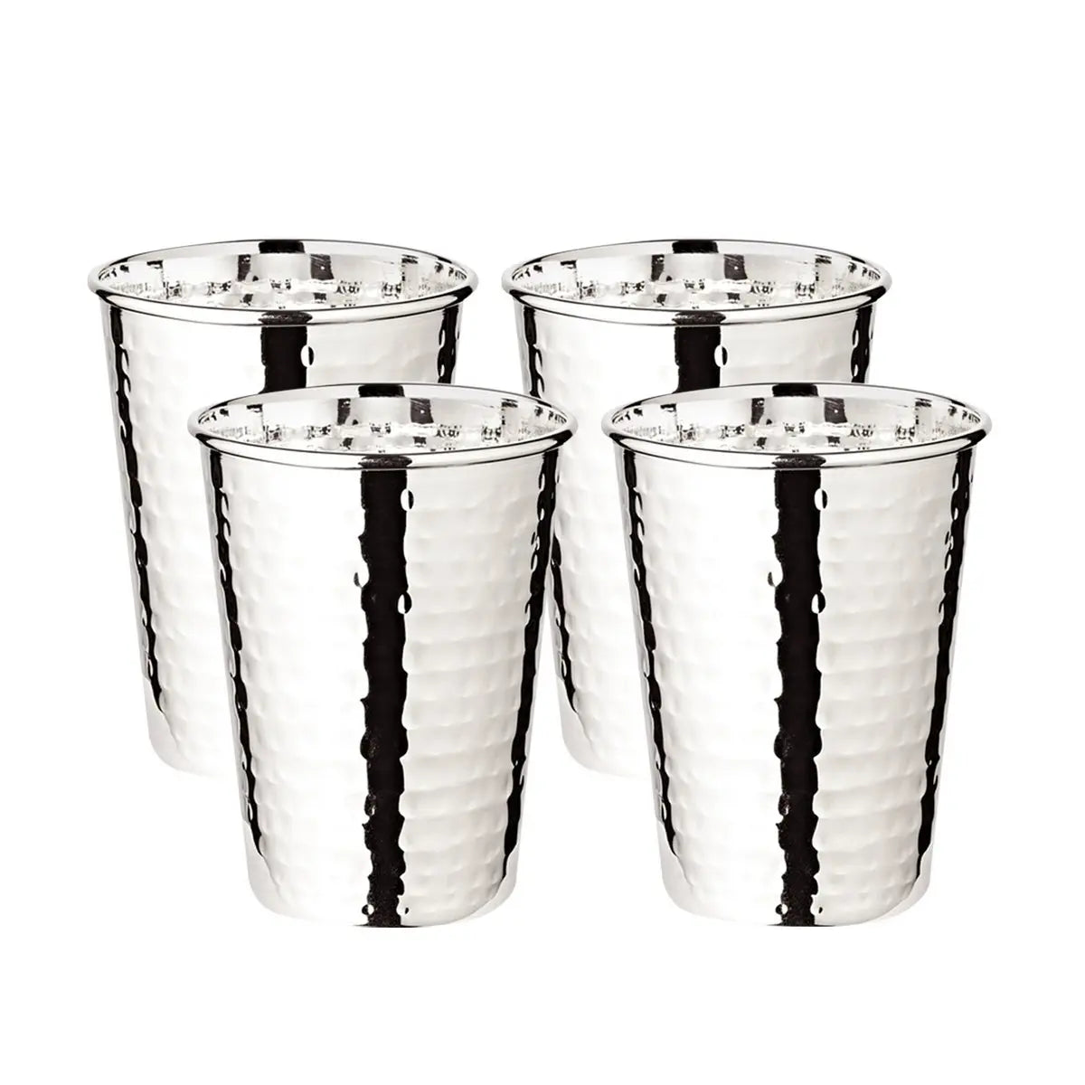 Lot de 4 mugs Mido, H 10 cm, argenté élégant, anti-ternissement EDZARD-SHOP.com
