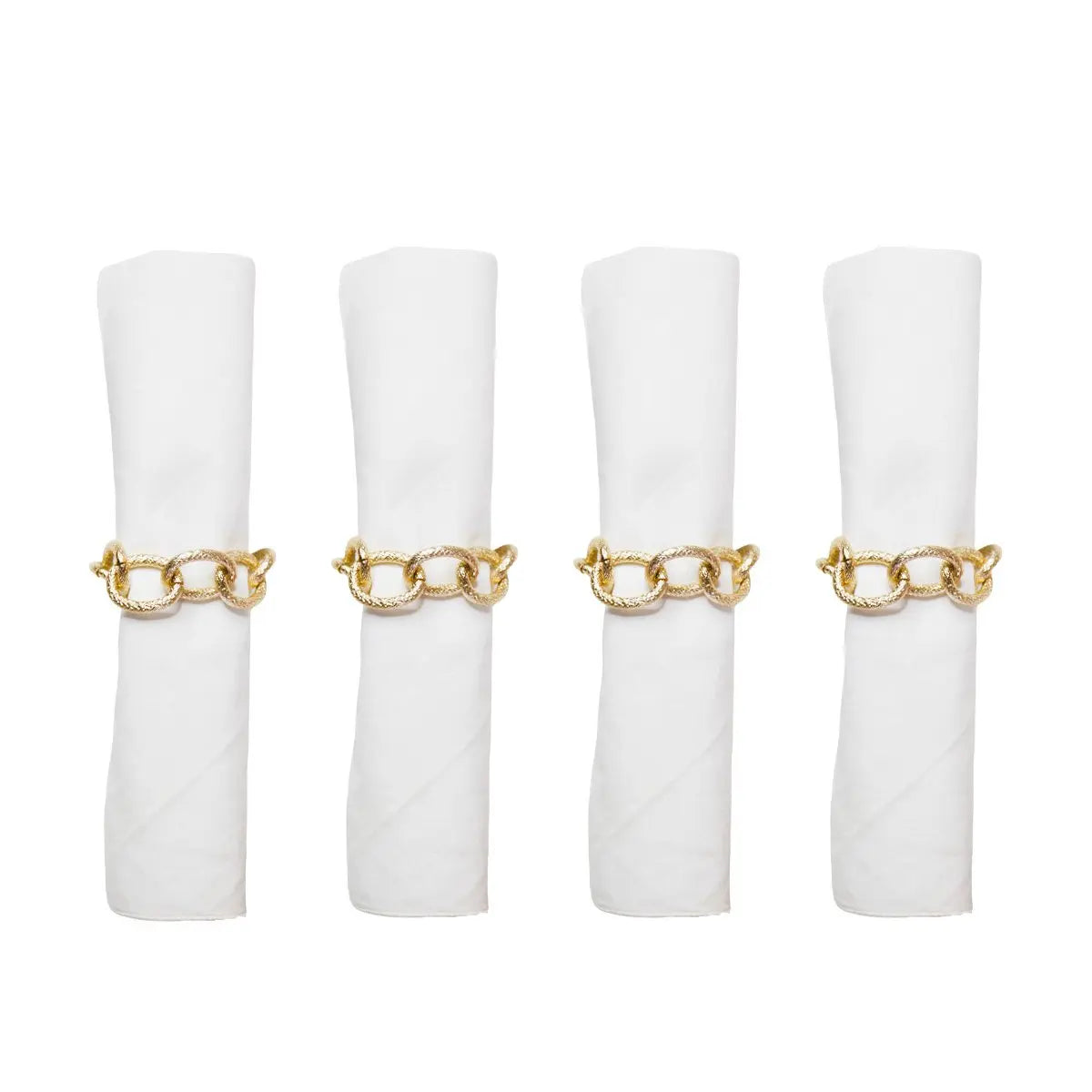 Lot de 4 ronds de serviette chaîne dorée AULICA