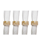 Lot de 4 ronds de serviette en résine paillette AULICA