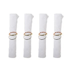Lot de 4 ronds de serviettes 3 bandes AULICA