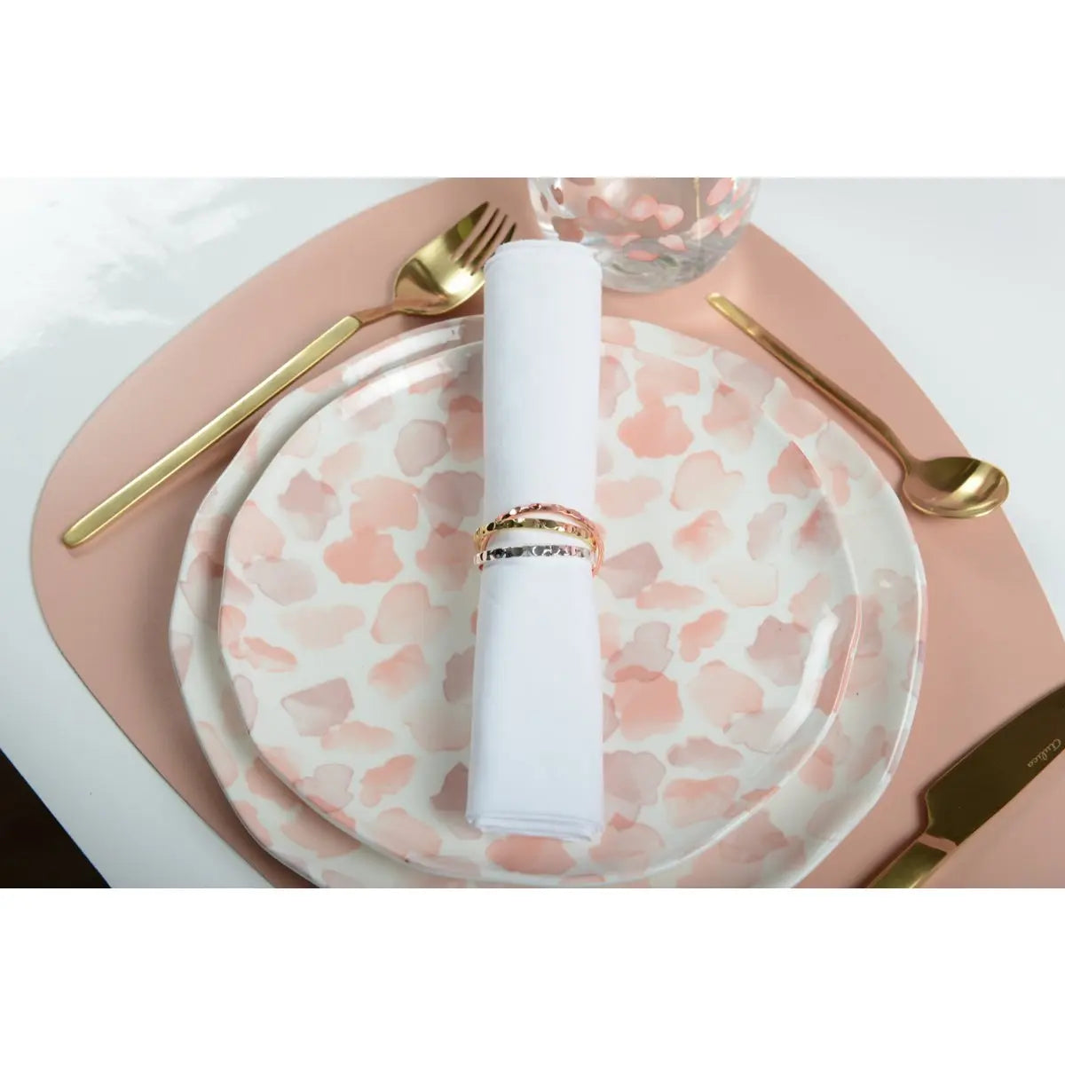 Lot de 4 ronds de serviettes 3 bandes AULICA