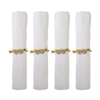 Lot de 4 ronds de serviettes cœurs AULICA