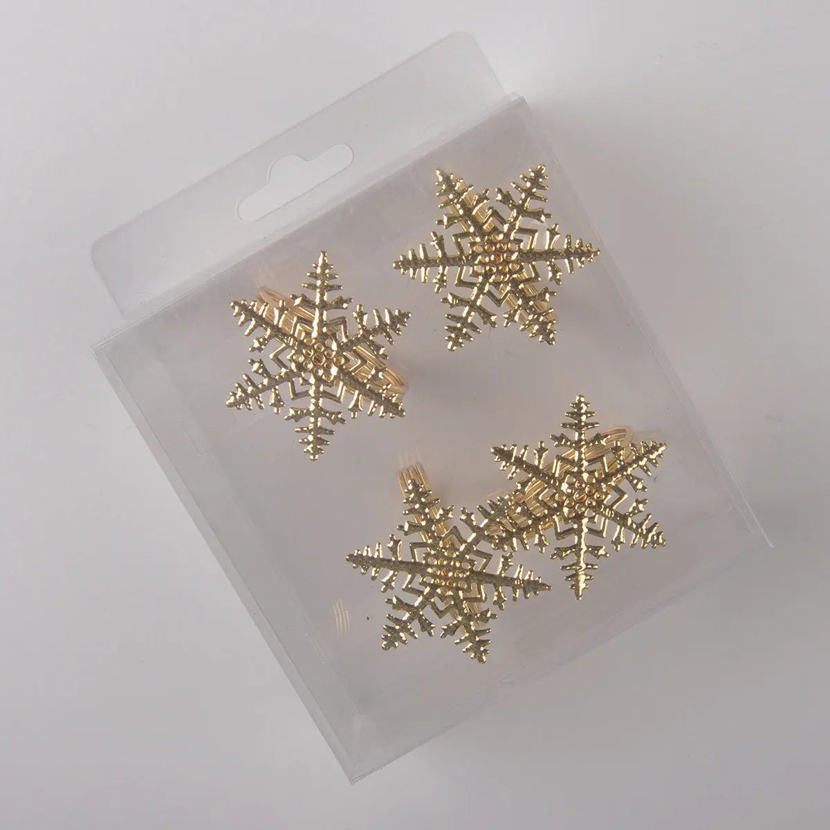 Lot de 4 ronds de serviettes flocons dorés AULICA