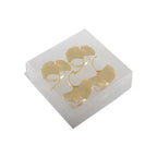 Lot de 4 ronds de serviettes ginkgos dorés AULICA