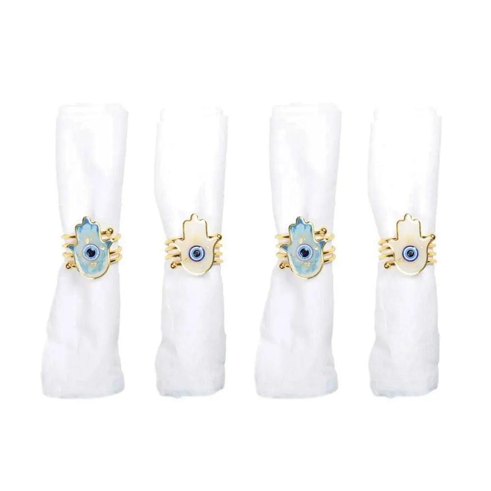 Lot de 4 ronds de serviettes mains fatma AULICA