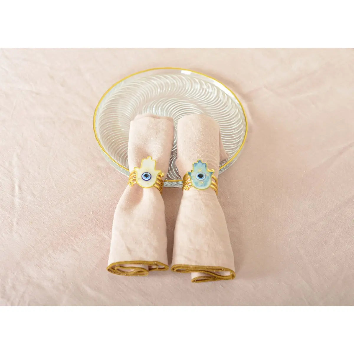 Lot de 4 ronds de serviettes mains fatma AULICA