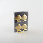 Lot de 4 ronds de serviettes poissons dorés AULICA