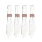 Lot de 4 ronds de serviettes rectangulaires pêche AULICA