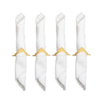 Lot de 4 ronds de serviettes sapins dorés AULICA