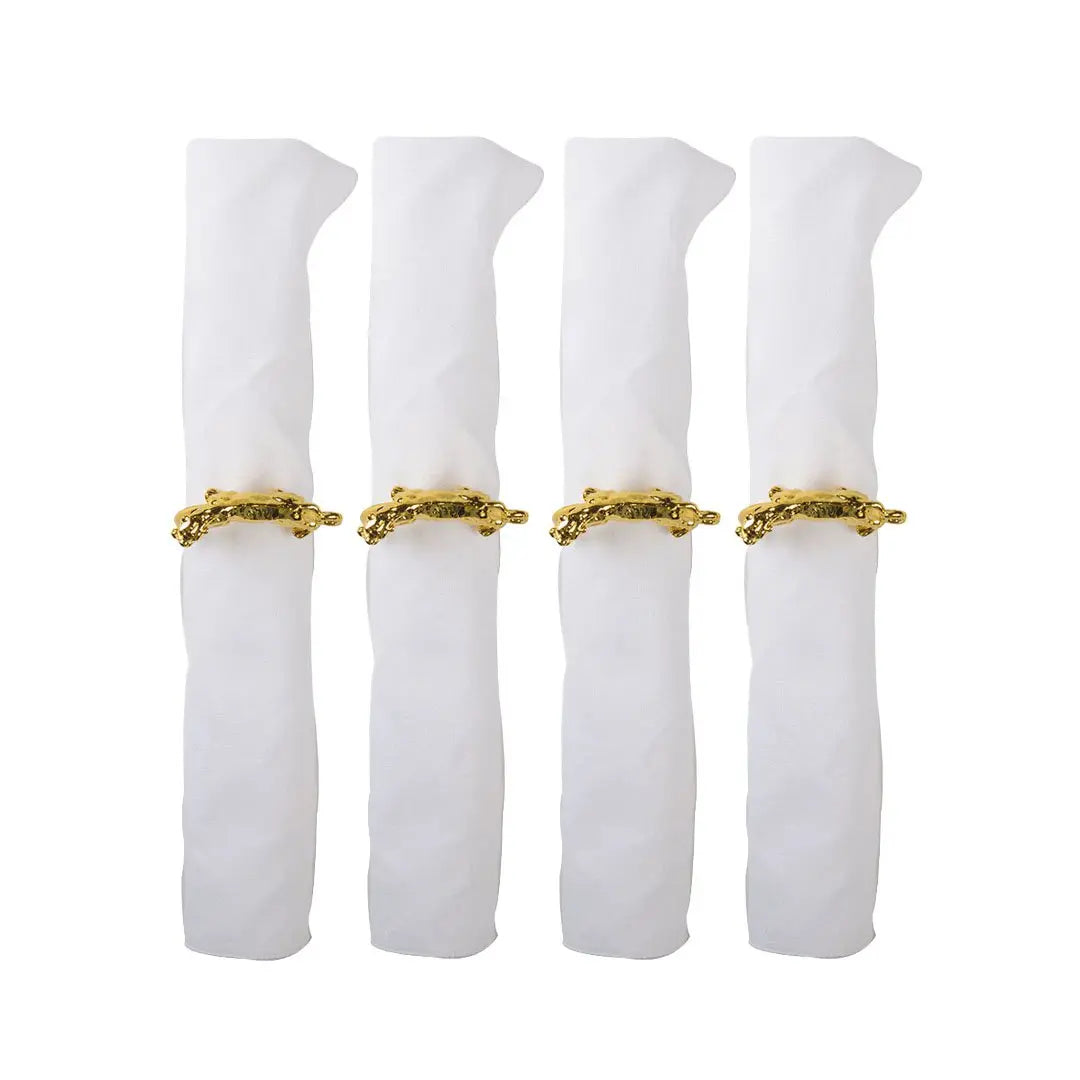 Lot de 4 ronds de serviettes tigre AULICA