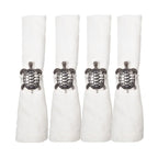 Lot de 4 ronds de serviettes tortues argent AULICA