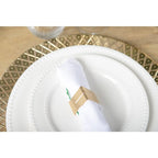 Lot de 4 ronds de serviettes triangle martelé doré AULICA
