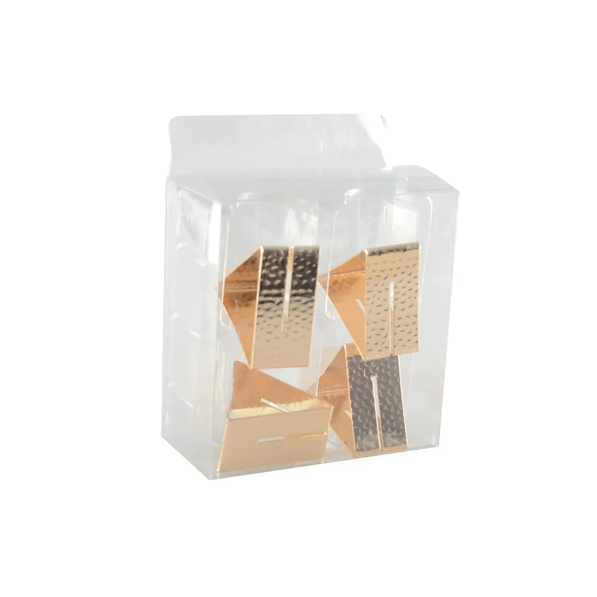 Lot de 4 ronds de serviettes triangle martelé doré AULICA