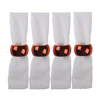 Lot de 4 ronds de serviettes uni rouge AULICA