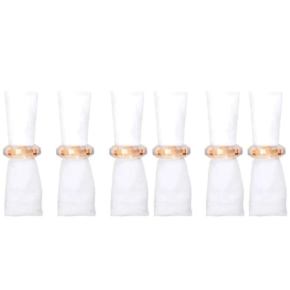 Lot de 6 ronds de serviettes en cristal ambré AULICA