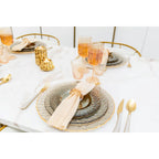 Lot de 6 ronds de serviettes en cristal ambré AULICA