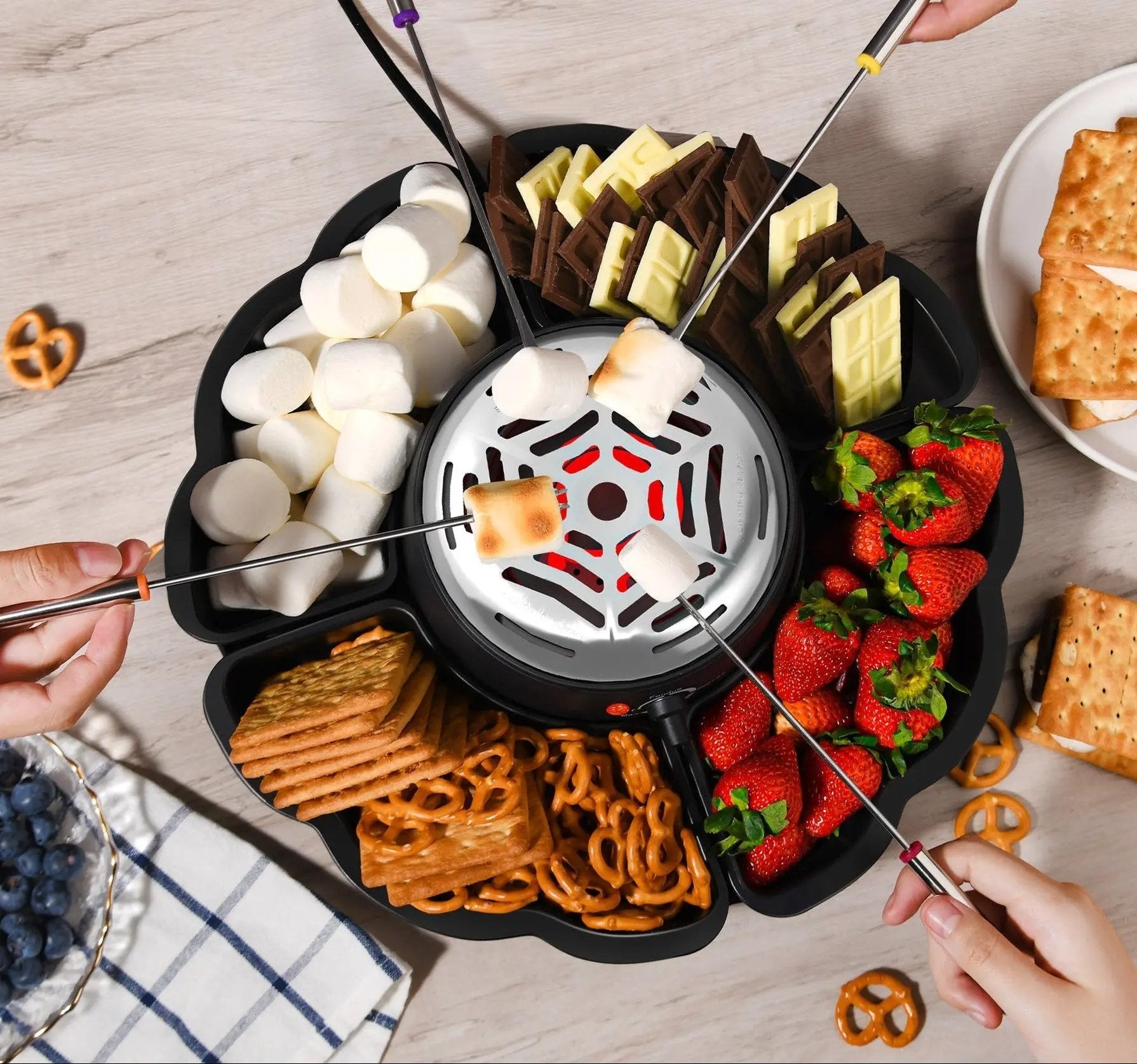 Machine Électrique Chocolat Fromage Fondu – Réchaud Électrique Barbe Papa Guimauve Dropshipman