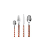 Ménagère 24 pièces en argent avec manche rose AULICA