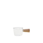 Mini casserolette en verre avec manche en bois  9x5.5x4cm AULICA