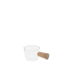 Mini casserolette en verre avec manche en bois  9x5.5x4cm AULICA