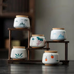 Mini théière céramique calligraphie chinoise hermétique – Petit pot thé artisanal traditionnel Dropshipman
