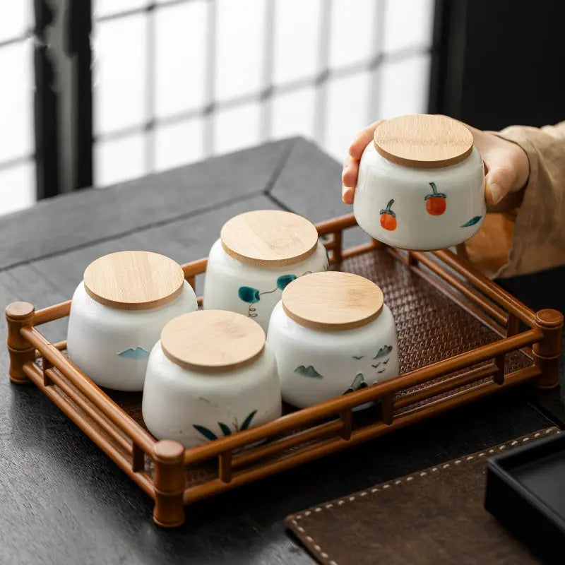 Mini théière céramique calligraphie chinoise hermétique – Petit pot thé artisanal traditionnel Dropshipman