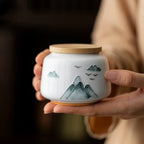 Mini théière céramique calligraphie chinoise hermétique – Petit pot thé artisanal traditionnel Dropshipman