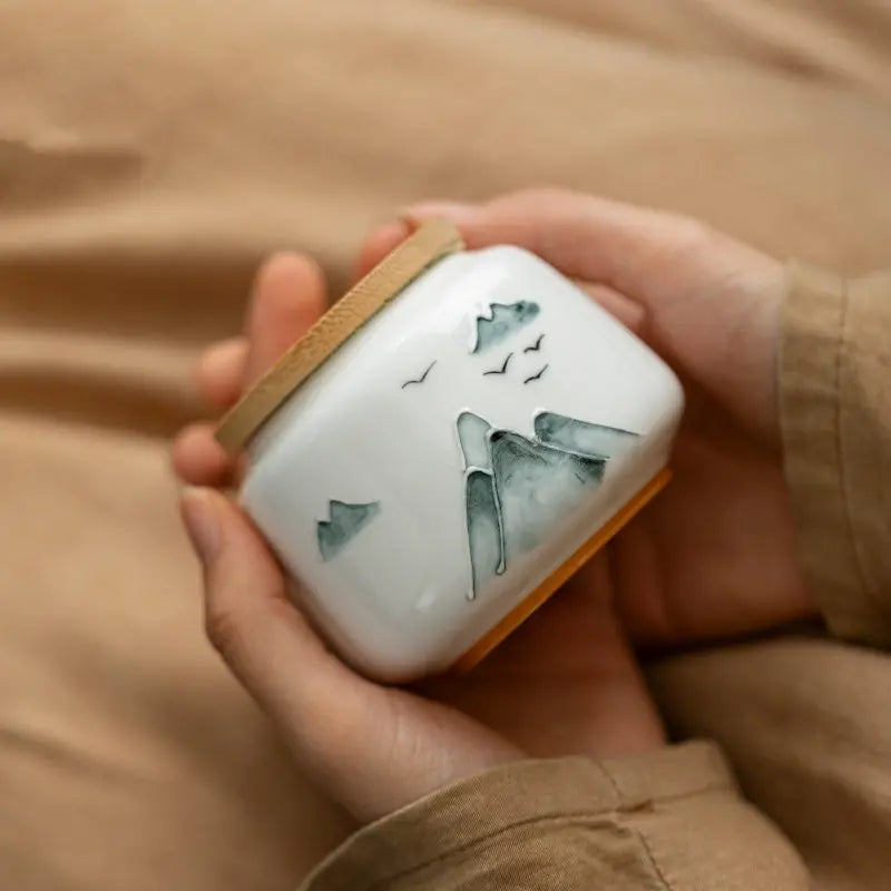 Mini théière céramique calligraphie chinoise hermétique – Petit pot thé artisanal traditionnel Dropshipman