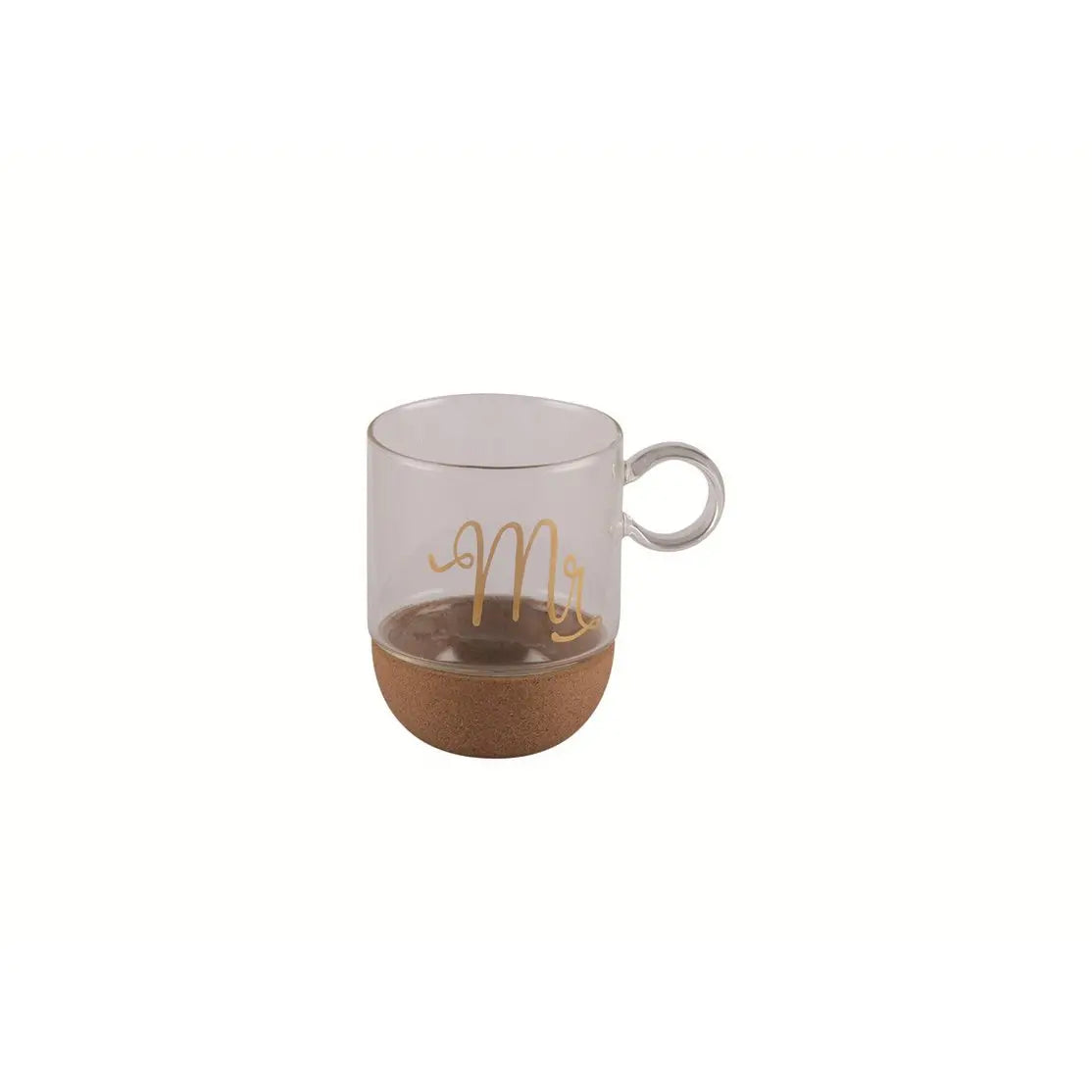 Mug en verre fond liège "Mr" AULICA