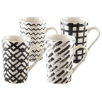 Mugs 450ml noir & blanc - lot de 4 AULICA