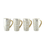 Mugs blanc design abstrait - lot de 4 AULICA