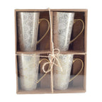 Mugs blanc design abstrait - lot de 4 AULICA