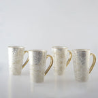 Mugs blanc design abstrait - lot de 4 AULICA