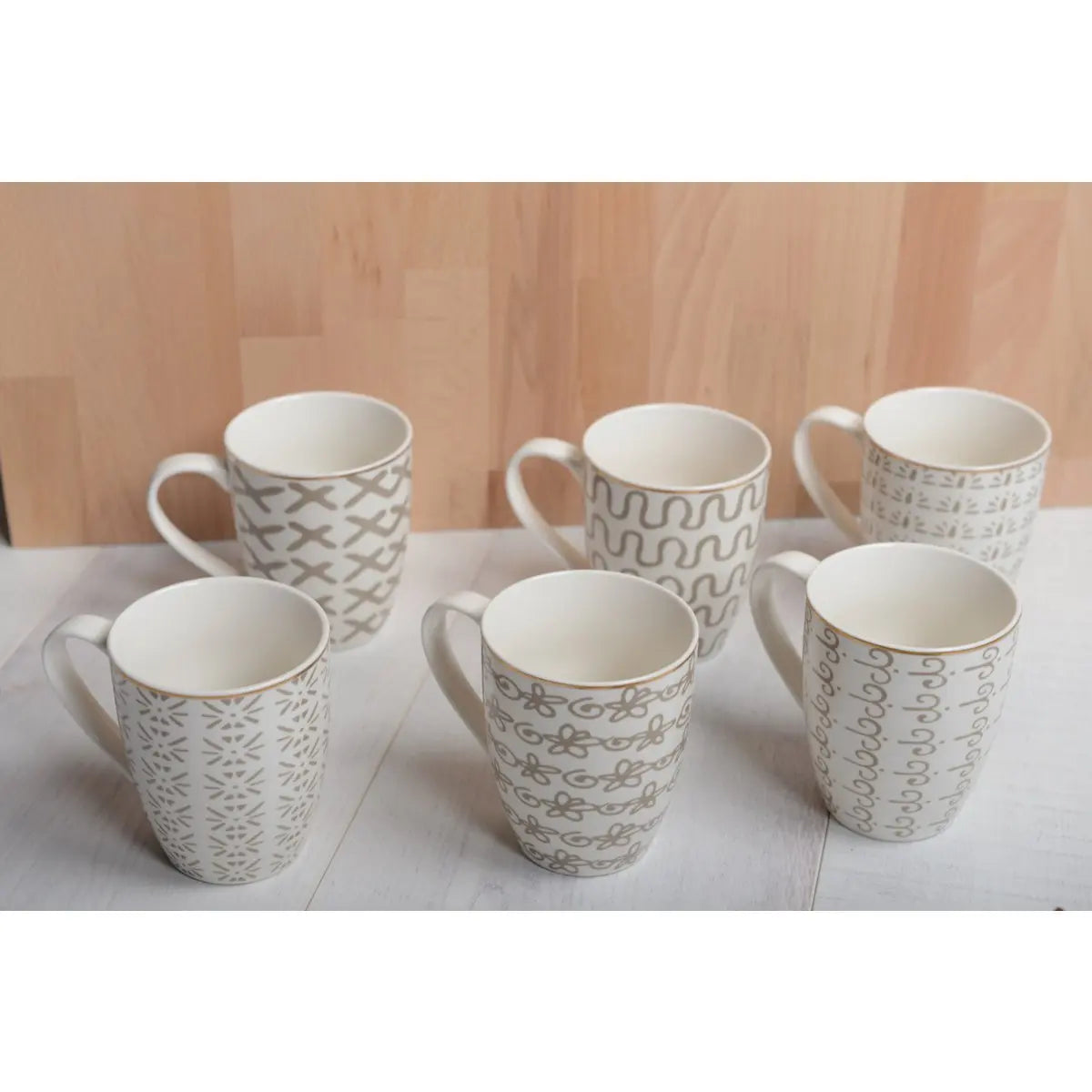 Mugs géométriques 350ml - lot de 6 AULICA