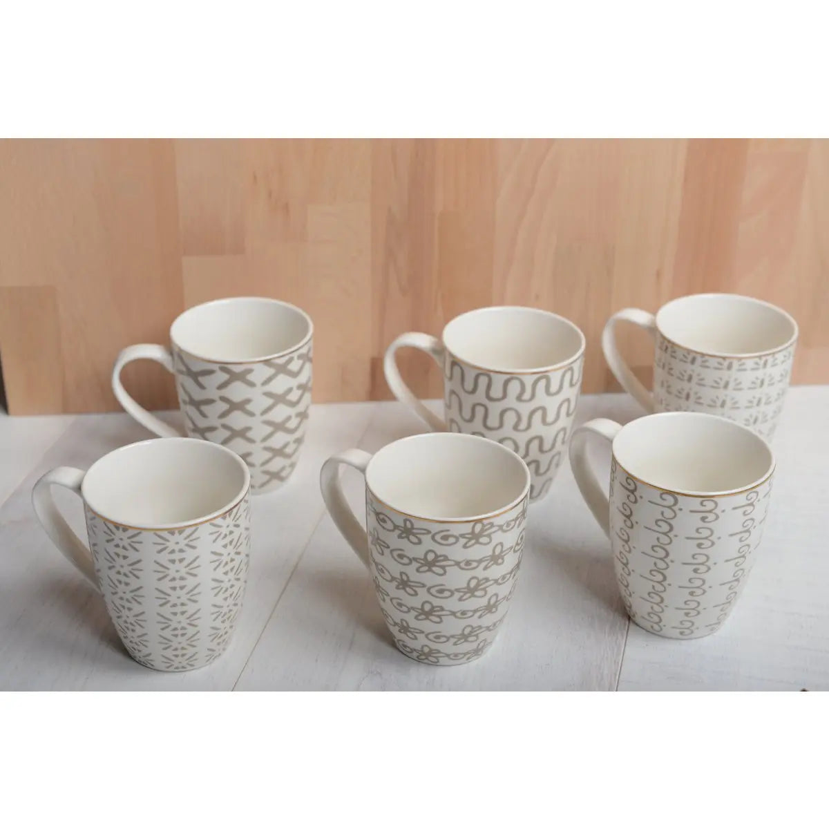 Mugs géométriques 350ml - lot de 6 AULICA
