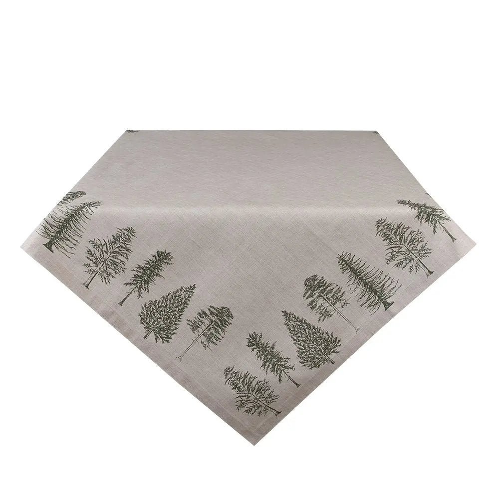 Nappe 130x180 cm Beige Vert Coton Pins Clayre & Eef.