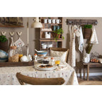 Nappe 130x180 cm poulet en coton bleu beige et coq nappe Clayre & Eef.