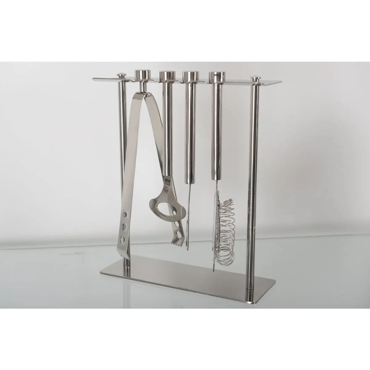 Outils de bar sur support 7 pièces coloris argent AULICA
