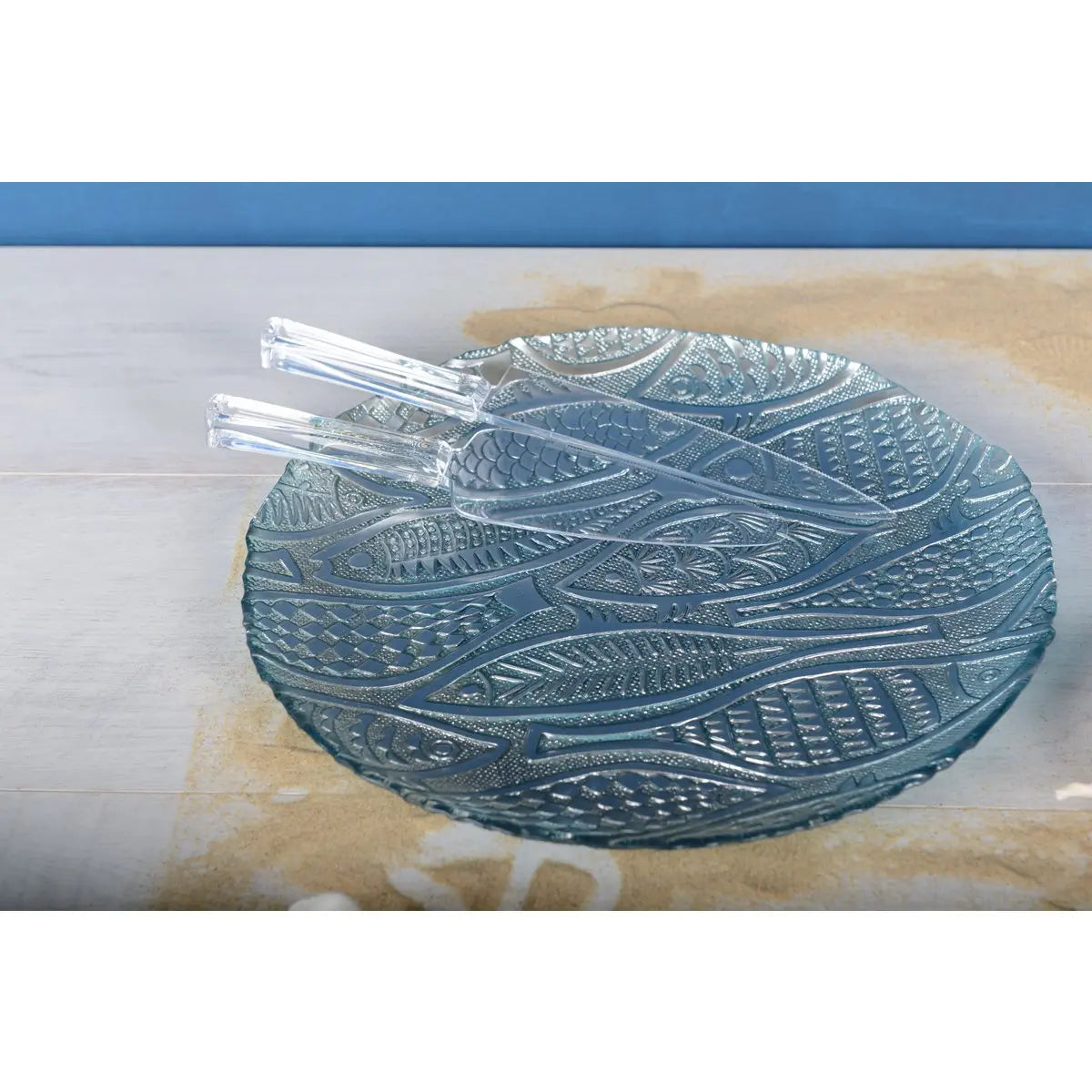 PLAT ROND POISSON BLEU CLAIR 32.5CM AULICA