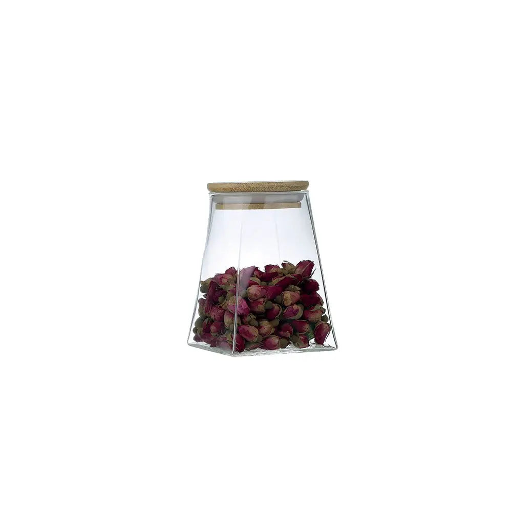 POT TRIANGULAIRE AVEC COUVERCLE EN BOIS 740ML AULICA