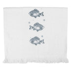 Pêche à la serviette invitée 40x66 cm Pêche en coton blanc Clayre & Eef.