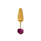 Pelle à tarte dorée pierre agate rose AULICA
