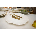 Pelle à tarte et couteau dorés avec manche transparent AULICA
