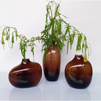 Petit vase verre nordique luxe ornement décoration rétro – Vase céramique ambre brun gris fumé Dropshipman