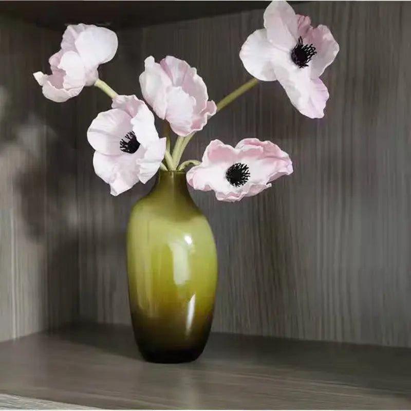 Petit vase verre nordique luxe ornement décoration rétro – Vase céramique ambre brun gris fumé Dropshipman