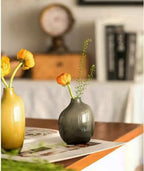Petit vase verre nordique luxe ornement décoration rétro – Vase céramique ambre brun gris fumé Dropshipman