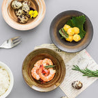 Petite assiette japonaise céramique – Vaisselle traditionnelle artisanale battue main Dropshipman