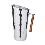 Pichet EDZARD Jana avec poignée en bambou, acier inoxydable, nickelé brillant, hauteur 25 cm, capacité 1,8 litre EDZARD-SHOP.com