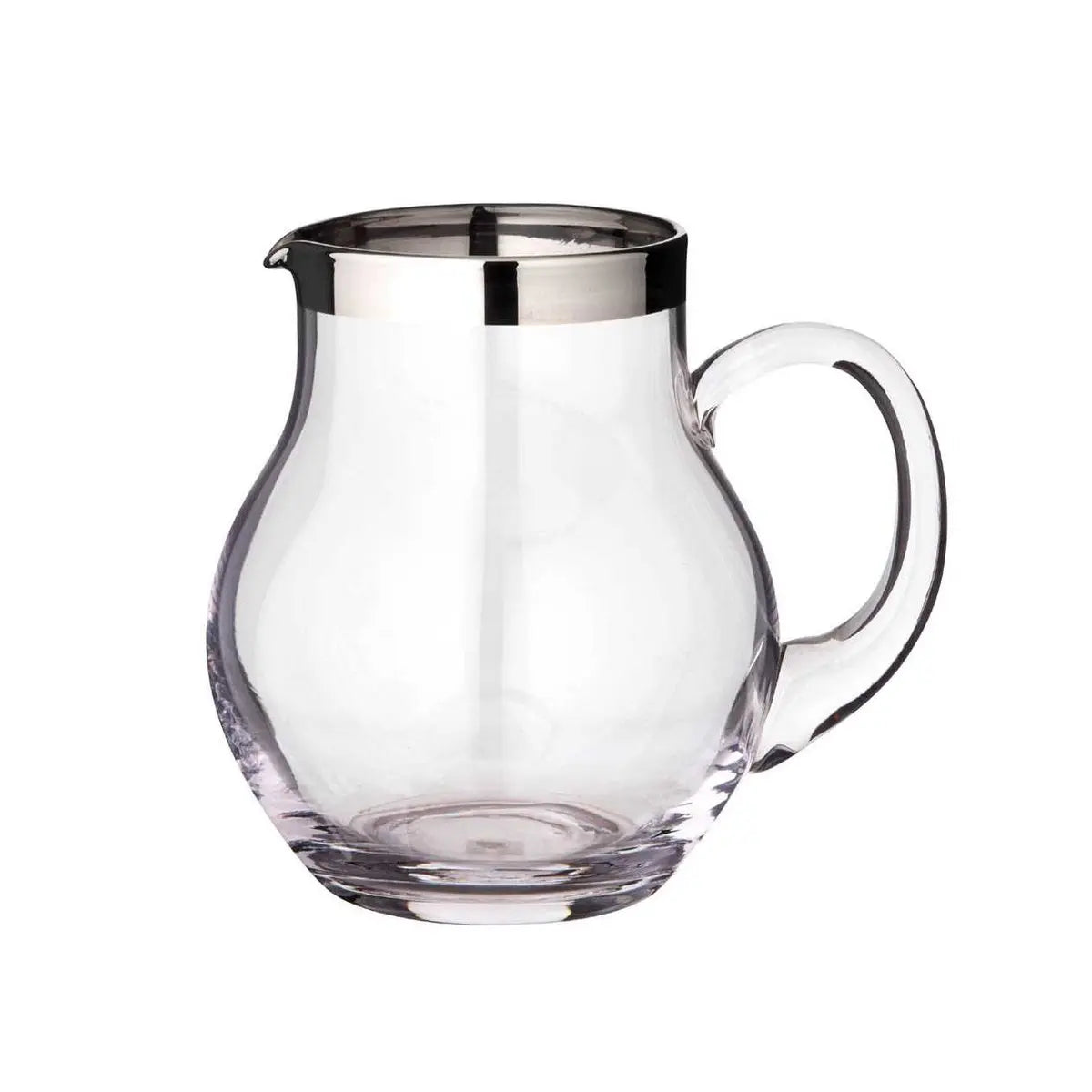 Pichet EDZARD Olivia, verre cristal soufflé à la bouche avec rebord en platine, hauteur 16 cm, capacité 1,0 litre EDZARD-SHOP.com